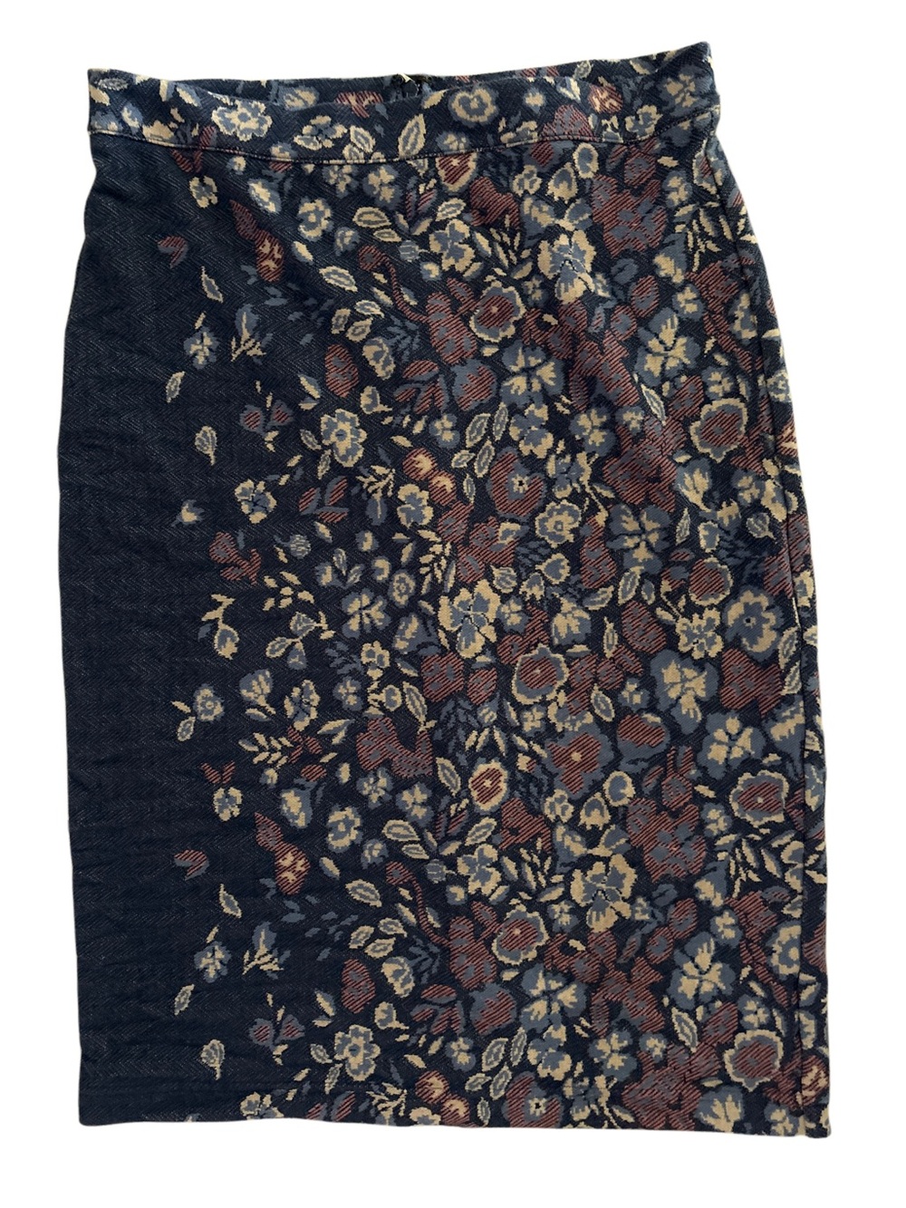 Maeve Navy Floral Jacquard Pencil Skirt